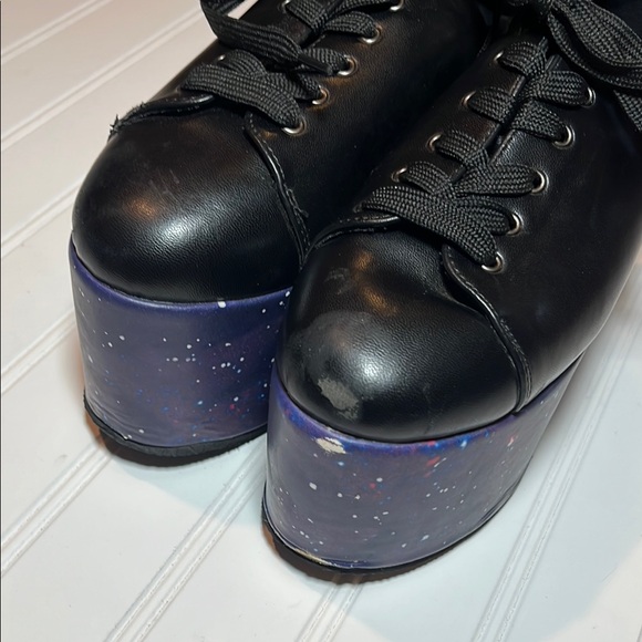 Hot Topic Black Platform Sneakers with Galaxy Print